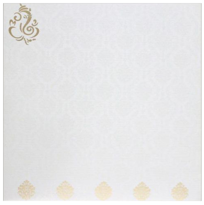 Pleasant Gold Foiling Flower With Ganesha Wedding Card  - KNK4114