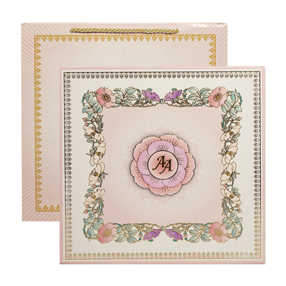 Pink Floral Wedding Invitation Box-KMMEX8350