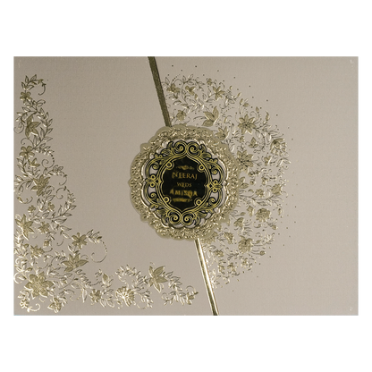 Check out Pink Gold Floral Padded Wedding Card at best price. ✅WhatsApp Support ✅Express Delivery.|King of cards.