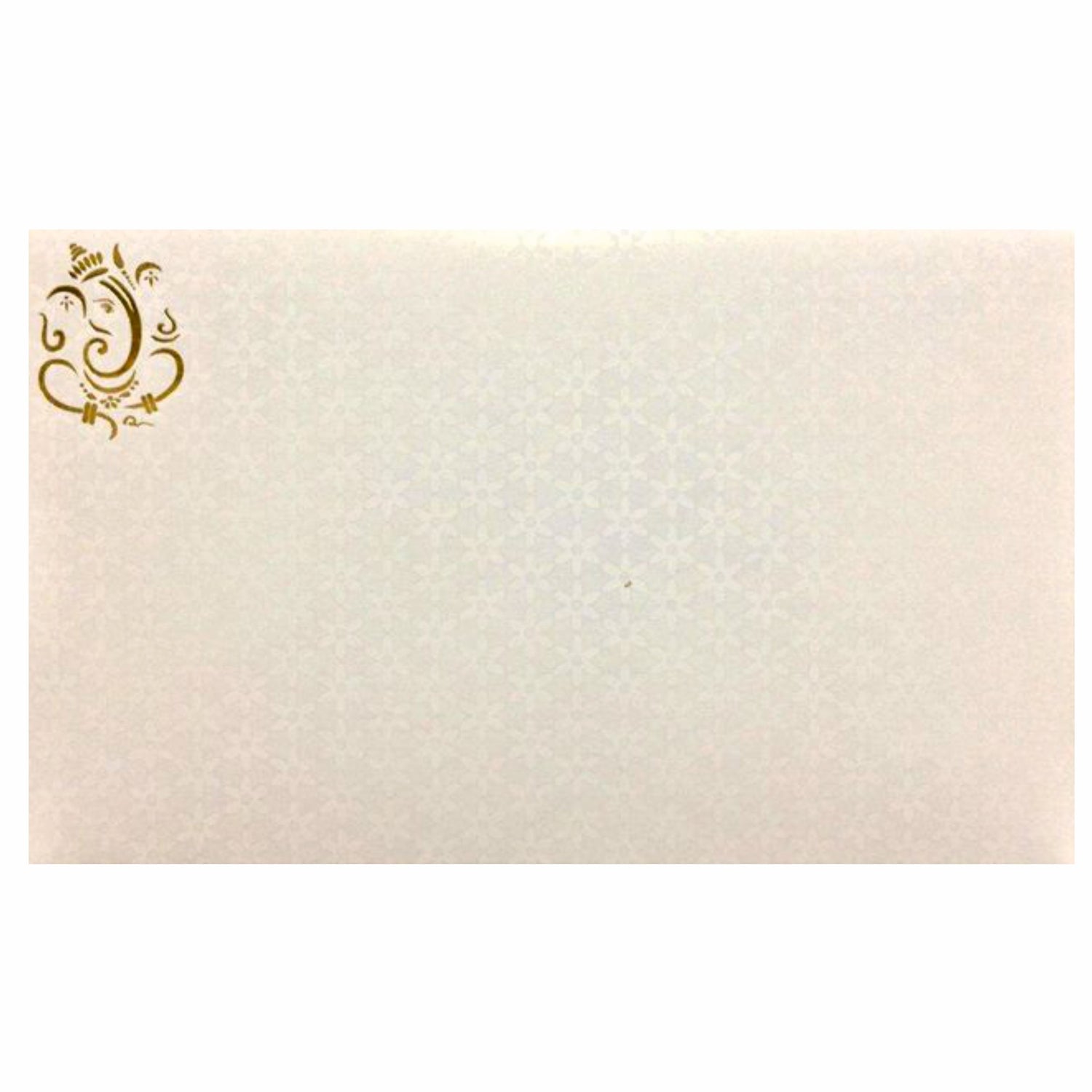 Gold Wolly Flower Ganesha Invitation Card-KNK30660