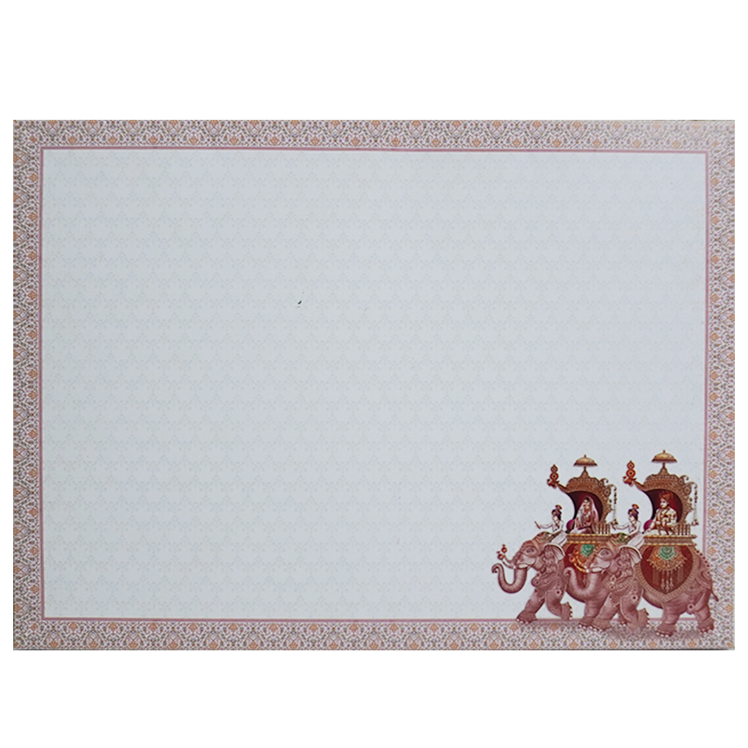 White Door Elephant Wedding Invitation-KAC05090